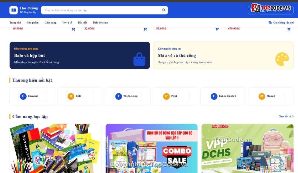 học tập,đồ án học tập,Website bán đồ dùng
